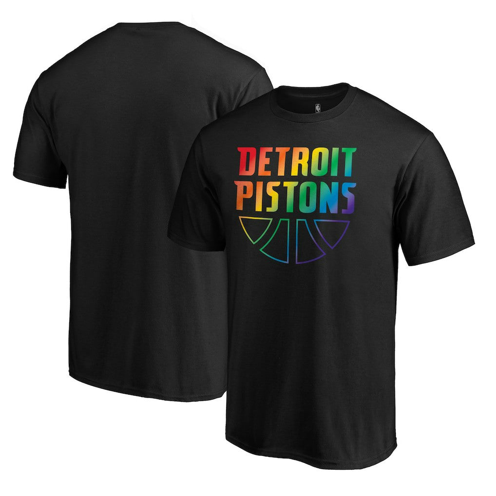 Detroit Pistons Team Pride Wordmark T-Shirt Black - NBA