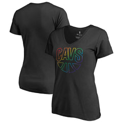 Cleveland Cavaliers Women's Team Pride Wordmark V-Neck T-Shirt Black - NBA
