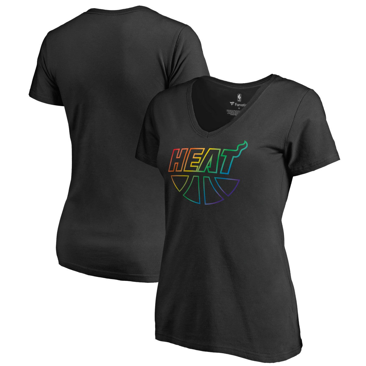 Miami Heat Women's Team Pride Wordmark V-Neck T-Shirt Black - NBA