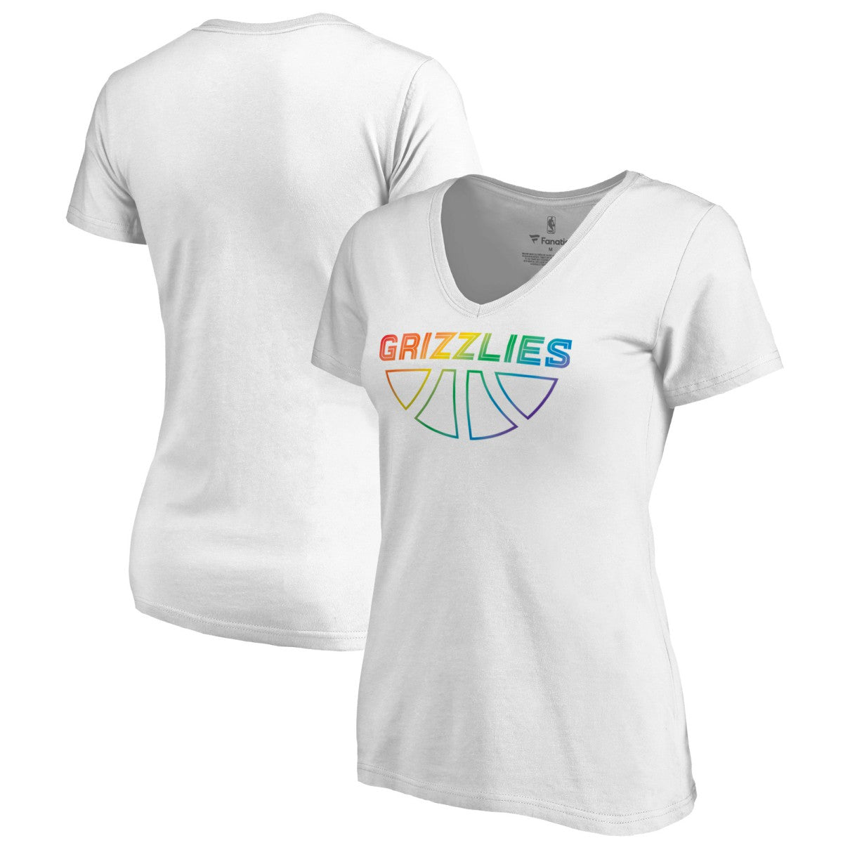 Memphis Grizzlies Women's Team Pride Wordmark V-Neck T-Shirt White - NBA