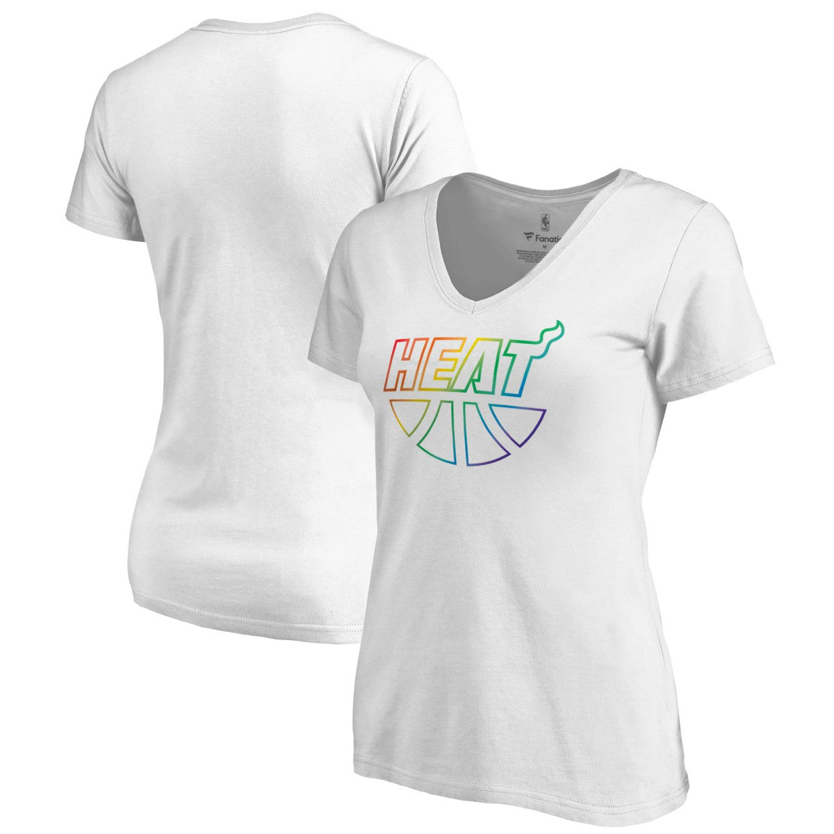 Miami Heat Women's Team Pride Wordmark V-Neck T-Shirt White - NBA