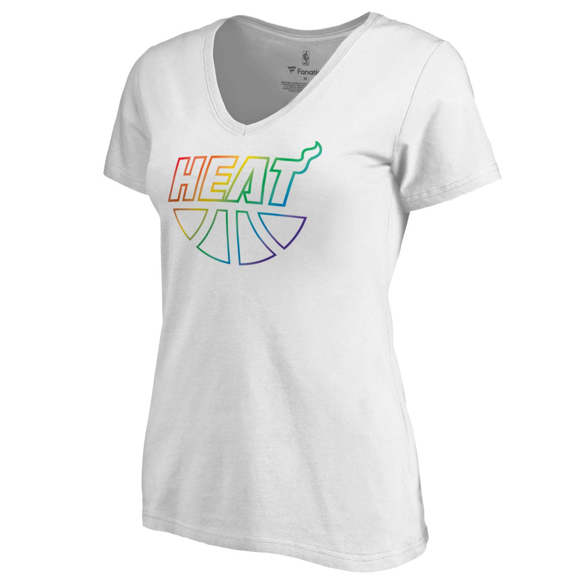 Miami Heat Women's Team Pride Wordmark V-Neck T-Shirt White - NBA