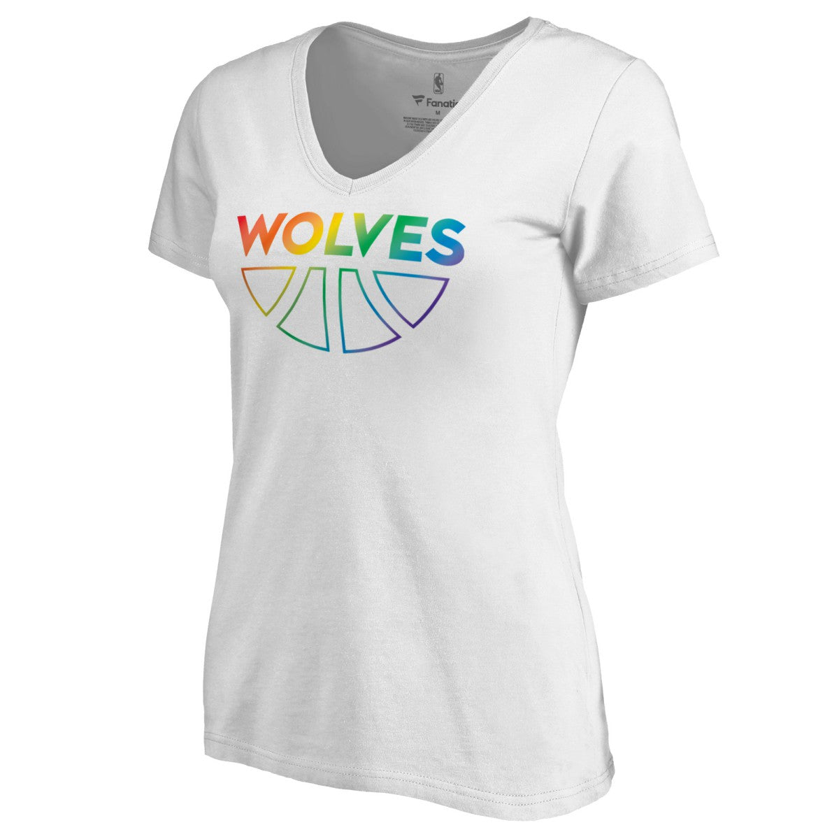 Minnesota Timberwolves Women's Team Pride Wordmark V-Neck T-Shirt White - NBA
