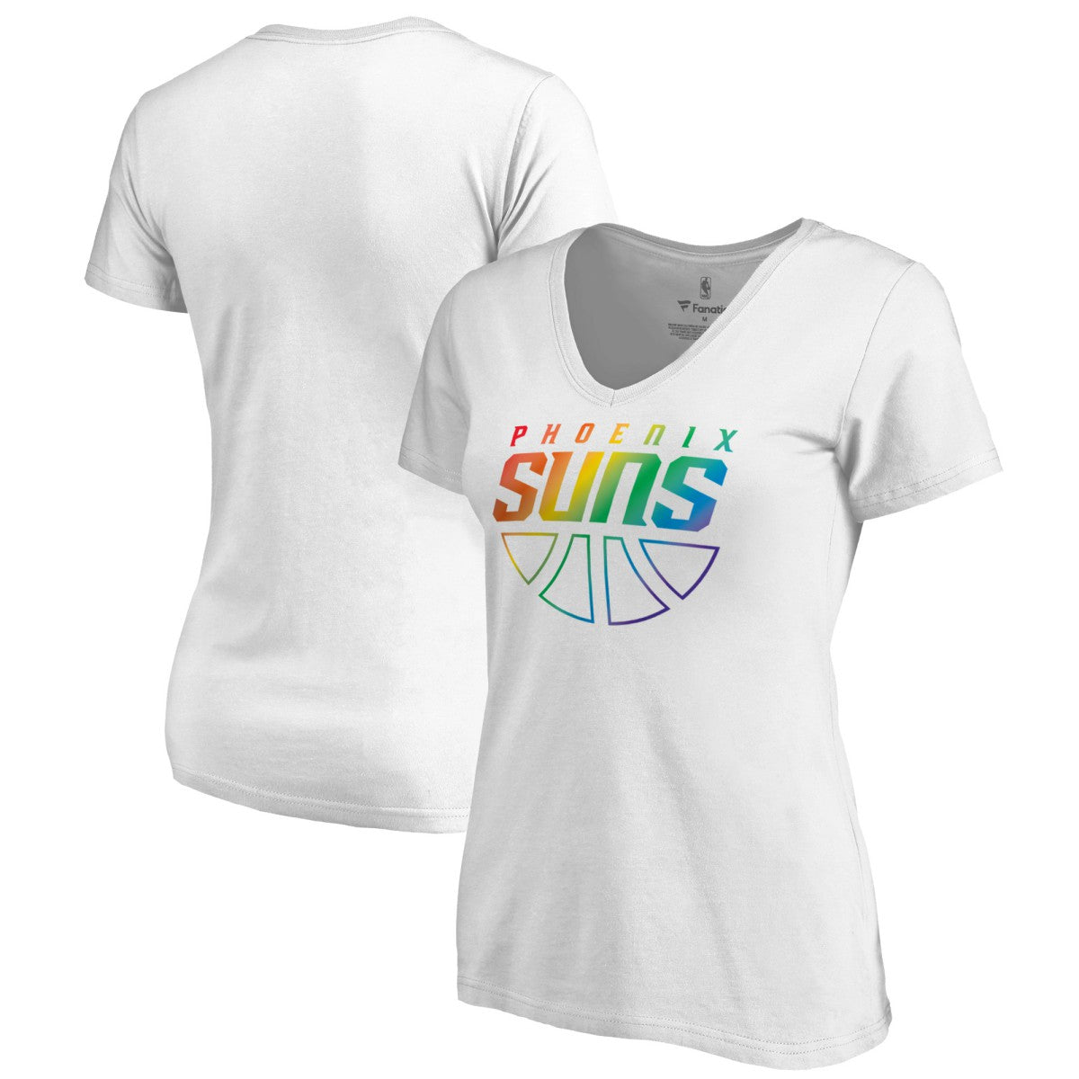 Phoenix Suns Women's Team Pride Wordmark V-Neck T-Shirt White - NBA