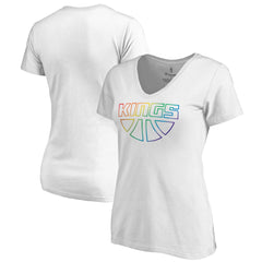 Sacramento Kings Women's Team Pride Wordmark V-Neck T-Shirt White - NBA