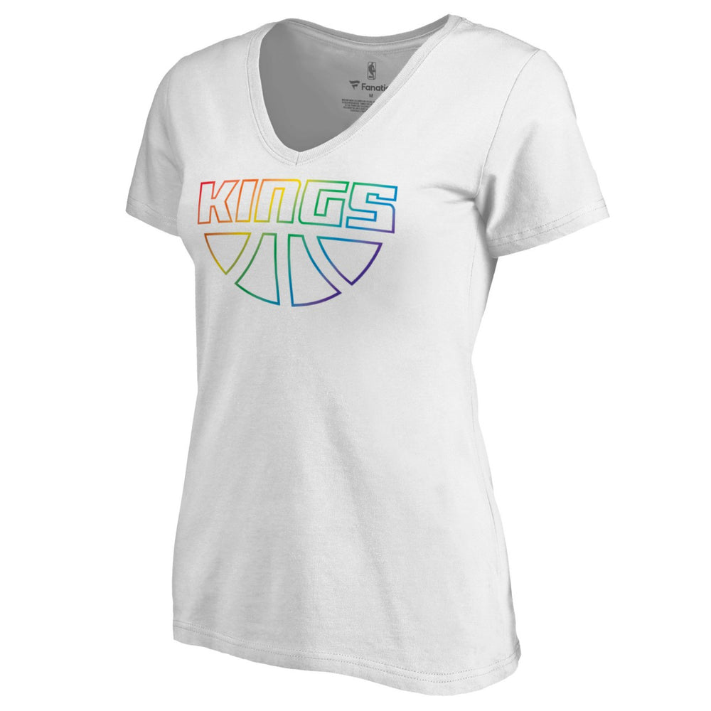 Sacramento Kings Women's Team Pride Wordmark V-Neck T-Shirt White - NBA