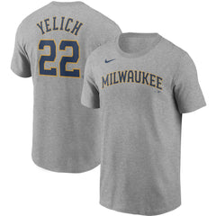Christian Yelich Milwaukee Brewers Nike Name & Number T-Shirt - MLB