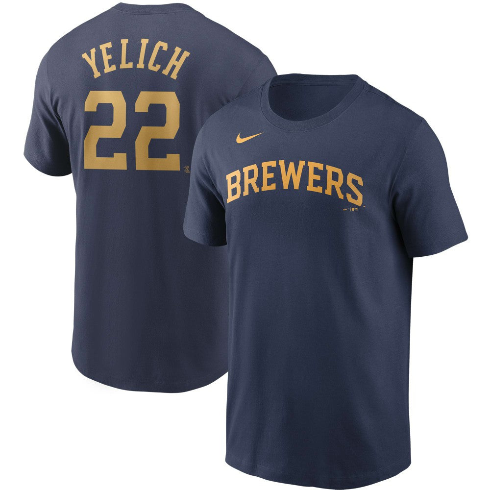 Christian Yelich Milwaukee Brewers Nike Name & Number T-Shirt - MLB