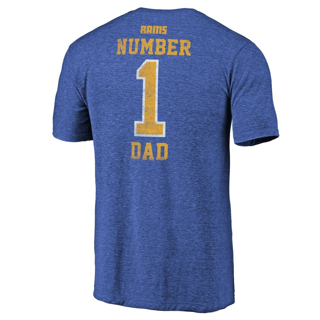 Los Angeles Rams Greatest Dad Retro Tri-Blend T-Shirt Heathered Royal | Fanatics