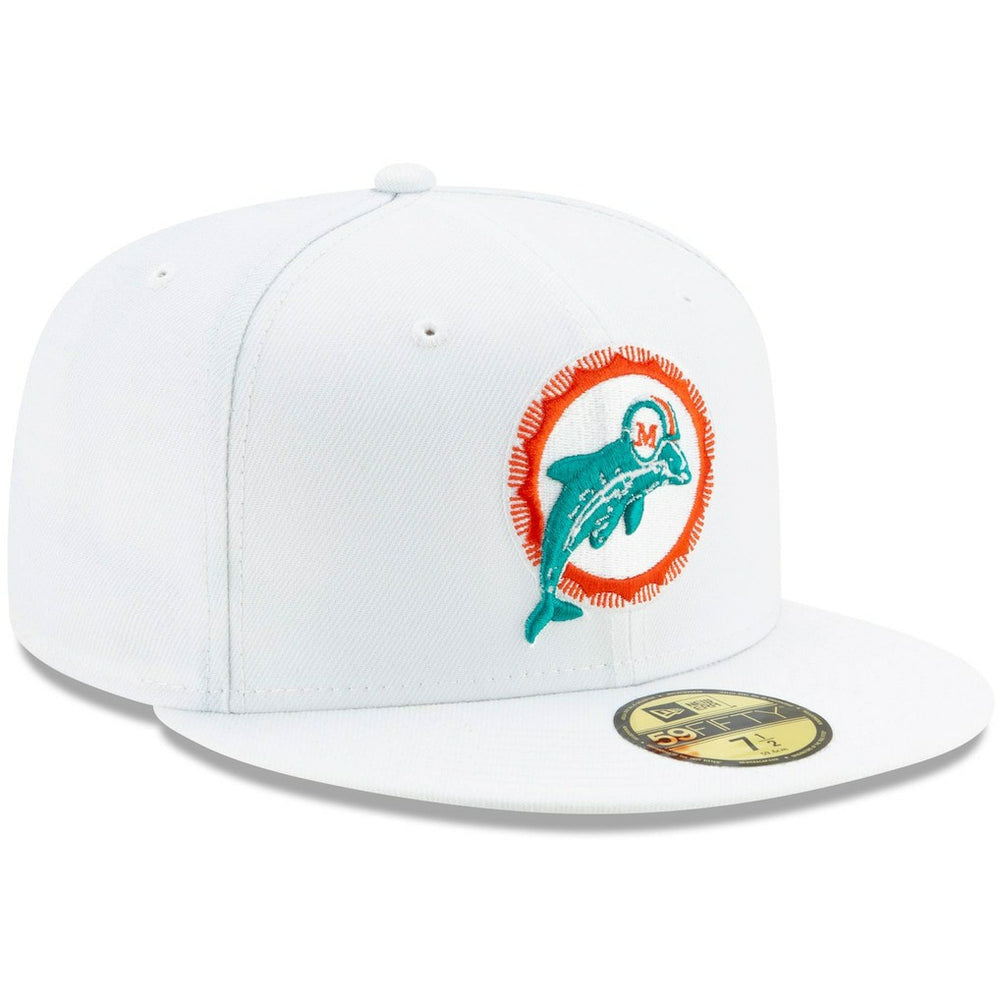 Miami Dolphins New Era Historic Omaha 59FIFTY Fitted Hat White | NFL