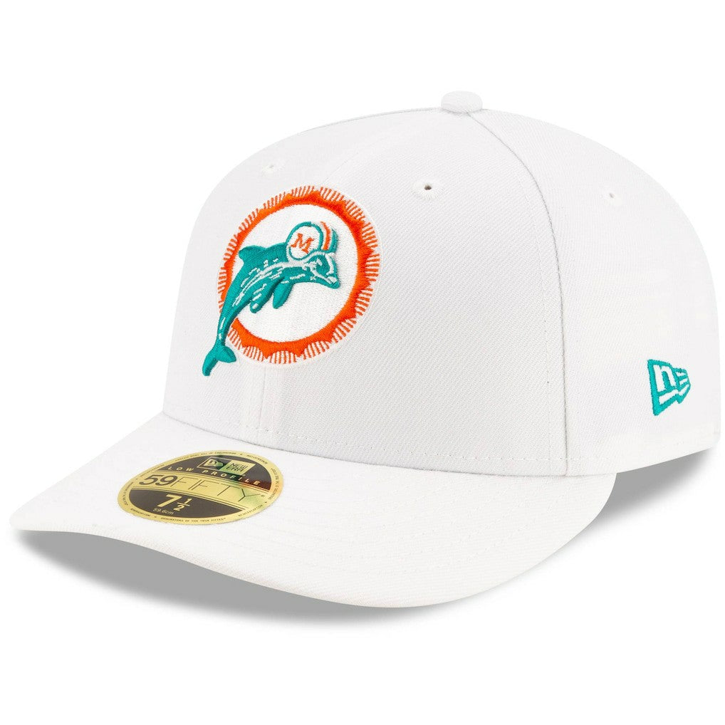 Miami Dolphins New Era Omaha Low Profile 59FIFTY Fitted Hat White | NFL