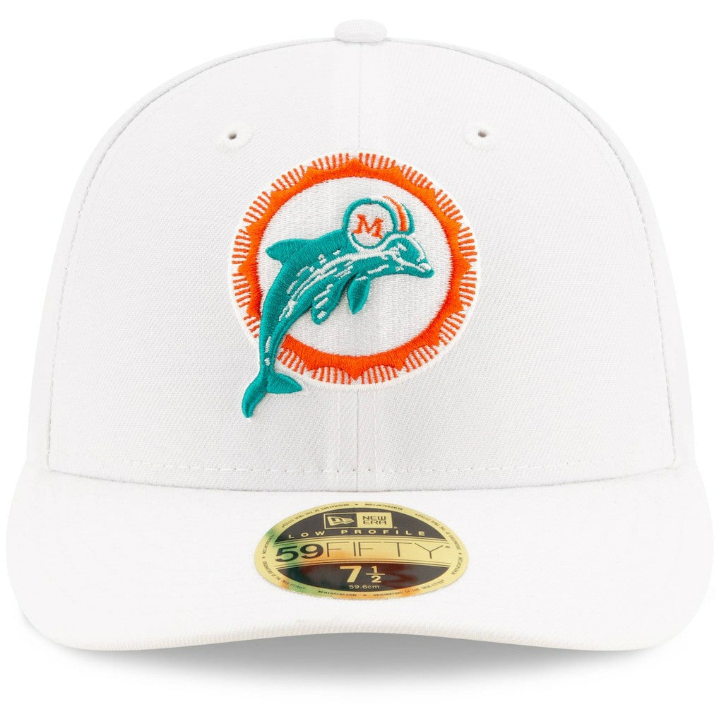 Miami Dolphins New Era Omaha Low Profile 59FIFTY Fitted Hat White | NFL