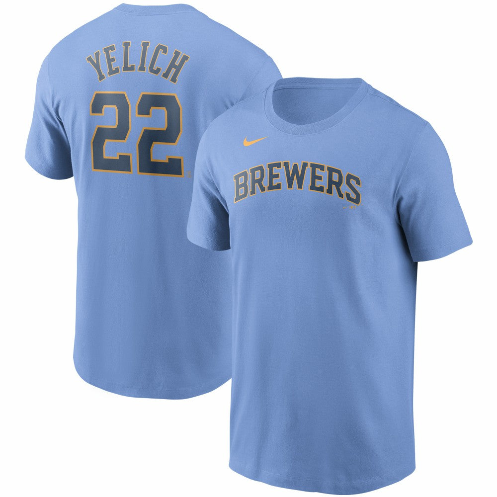 Christian Yelich Milwaukee Brewers Nike Name & Number T-Shirt - MLB