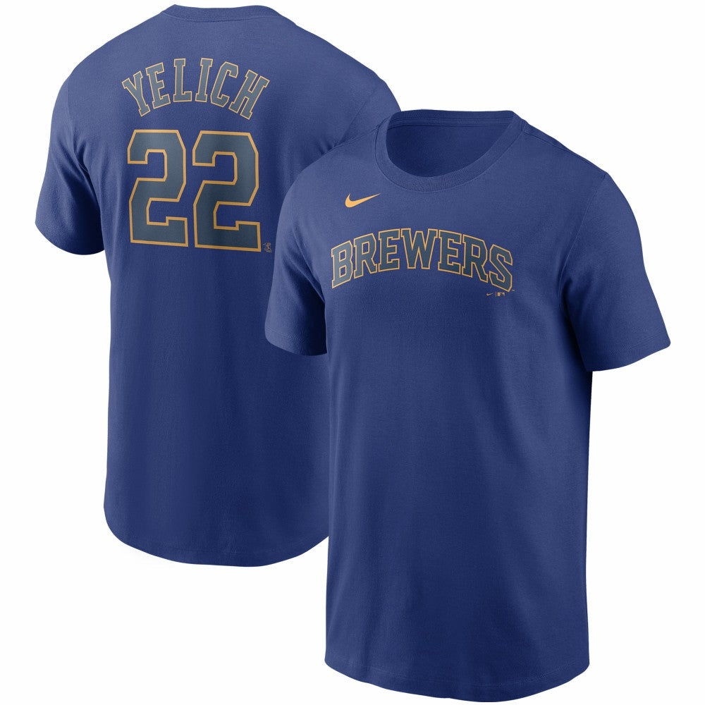 Christian Yelich Milwaukee Brewers Nike Name & Number T-Shirt - MLB