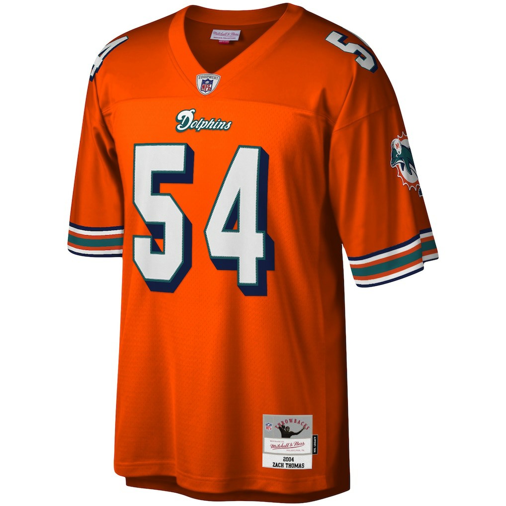 Zach Thomas Miami Dolphins Legacy Replica Jersey Orange | Mitchell & Ness