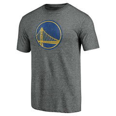 Golden State Warriors Distressed Primary Logo Tri-Blend T-Shirt Gray - NBA