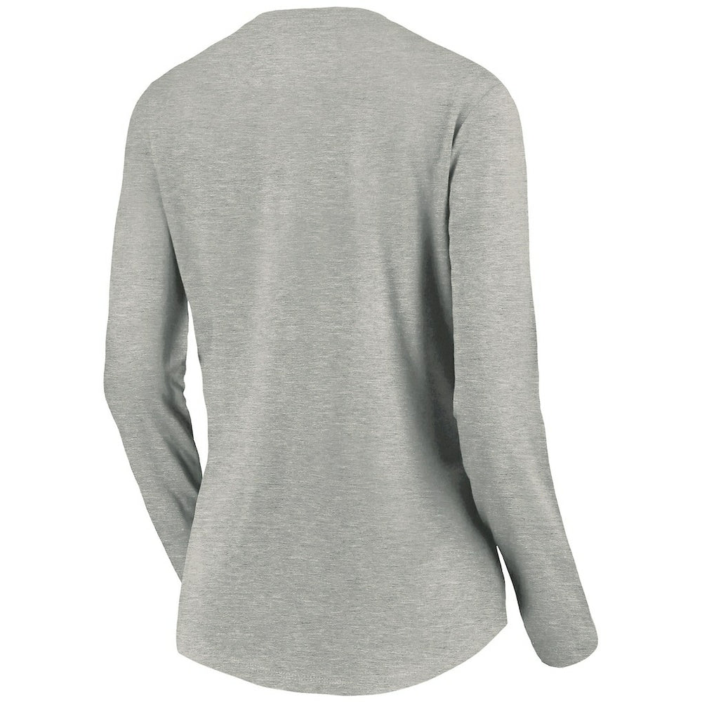 Golden State Warriors Women's Primary Logo Long Sleeve V-Neck T-Shirt Heather Gray - NBA