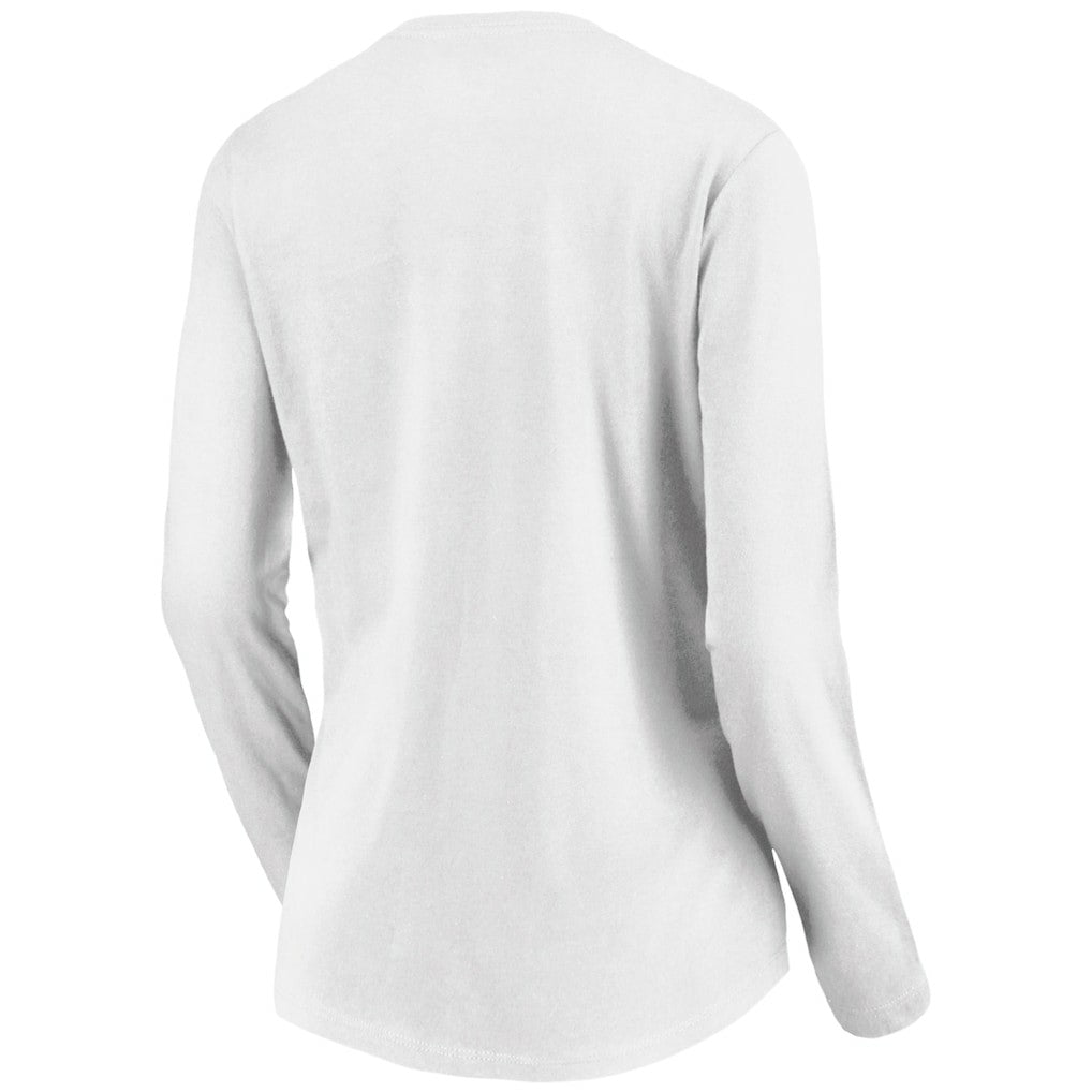 Golden State Warriors Women's Primary Logo Long Sleeve V-Neck T-Shirt White - NBA