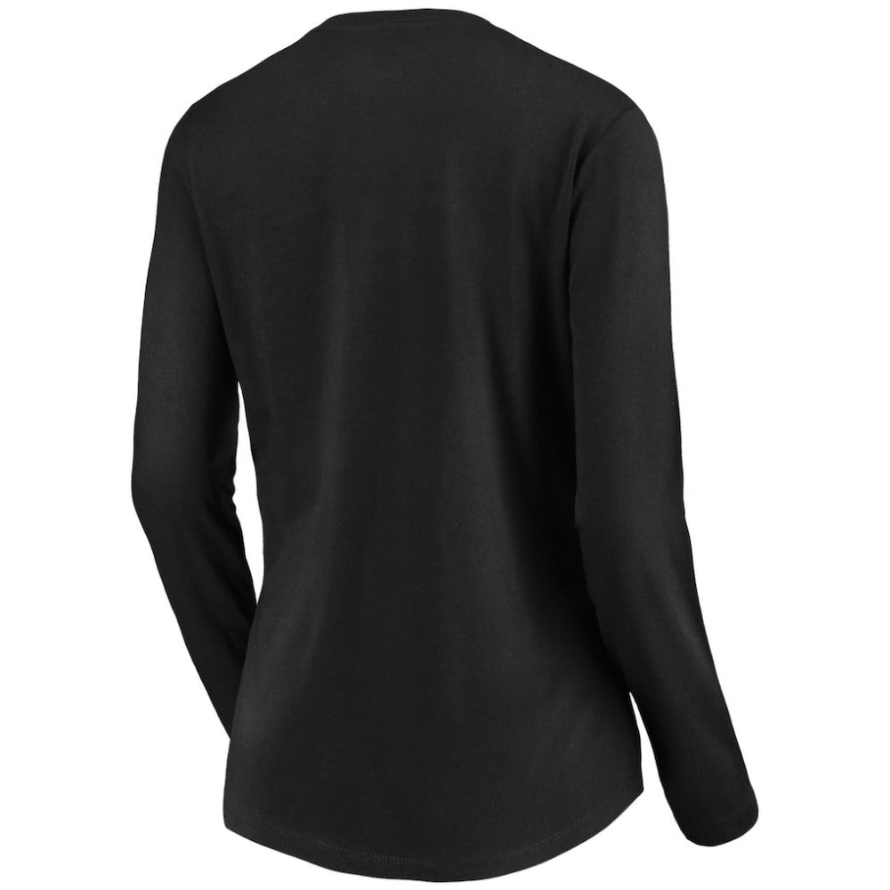 Bayern Munich Women's Logo Long Sleeve V-Neck T-Shirt Black - FIFA World CUP
