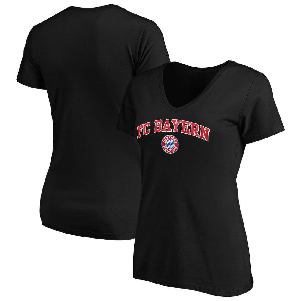 Bayern Munich Women's Heart and Soul V-Neck T-Shirt Black - FIFA World CUP