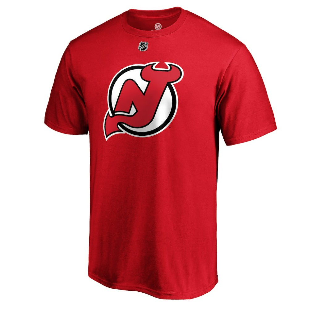 Jack Hughes New Jersey Devils Fanatics Authentic Stack Player Name & Number T-Shirt - Red - NHL
