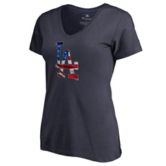 Clayton Kershaw Los Angeles Dodgers Women's Banner Wave Name & Number V-Neck T-Shirt - MLB