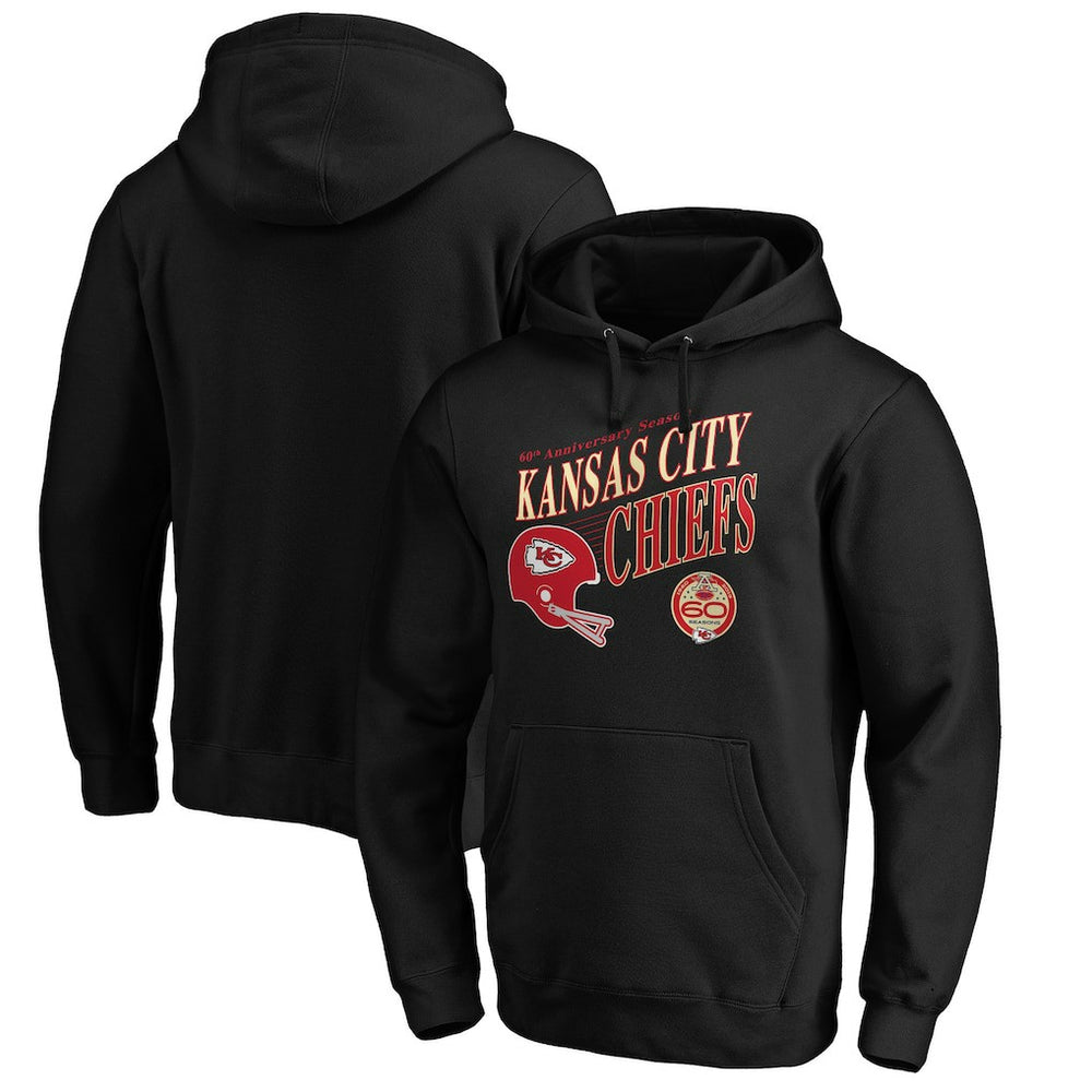 Kansas City Chiefs 60th Season Logo Rise Pullover Hoodie Black | NFL