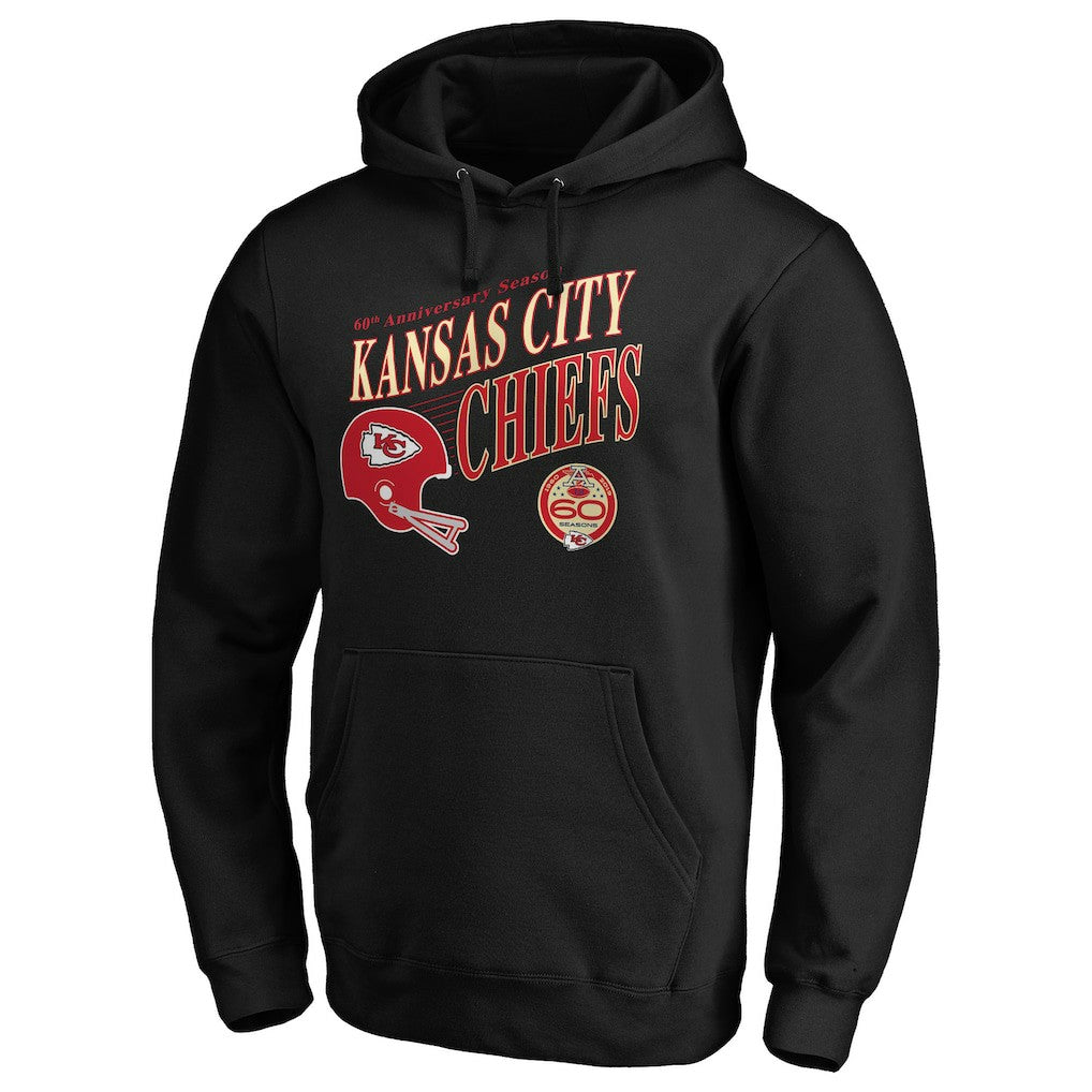 Kansas City Chiefs 60th Season Logo Rise Pullover Hoodie Black | NFL