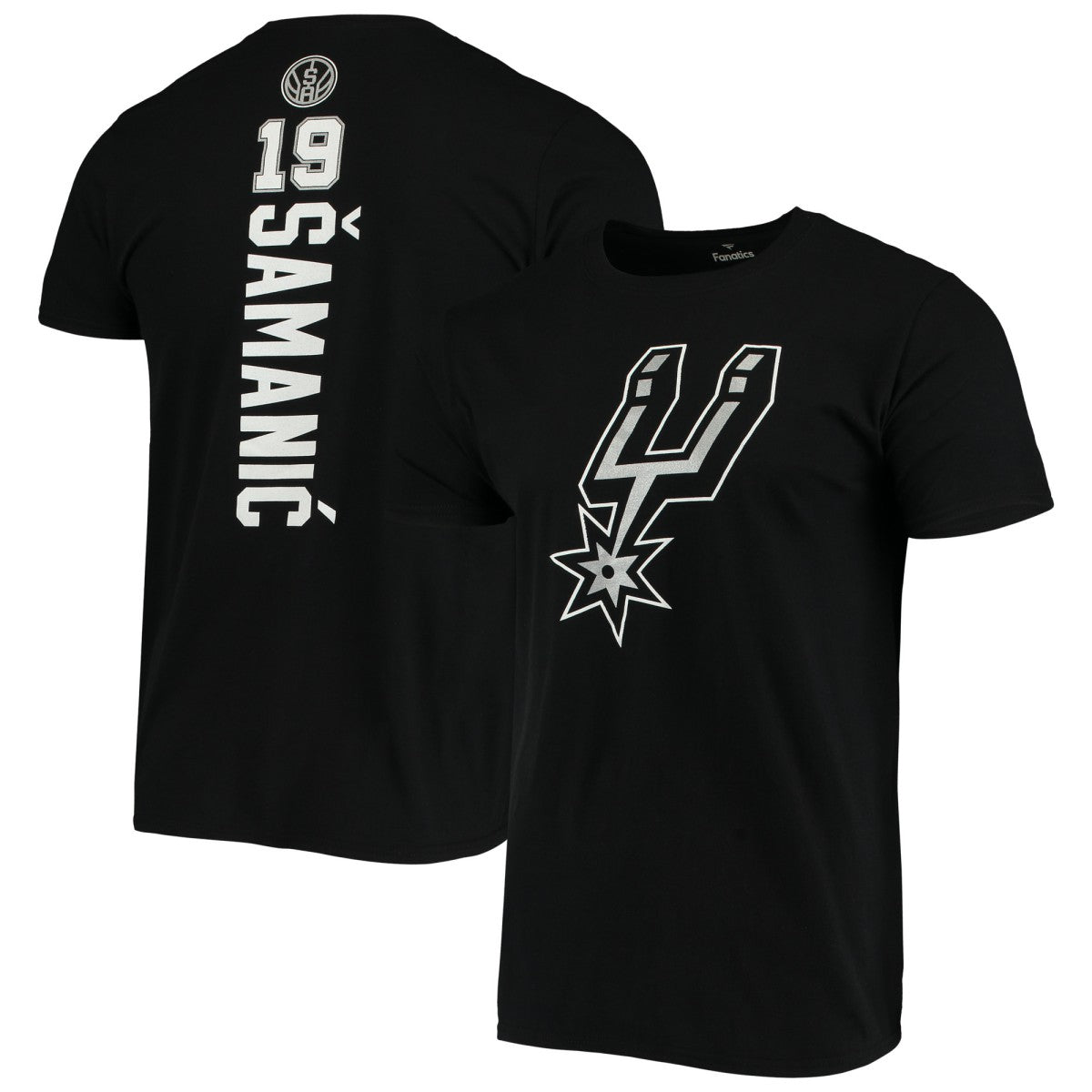 Luka Samanic San Antonio Spurs Playmaker Name & Number Logo T-Shirt Black - NBA