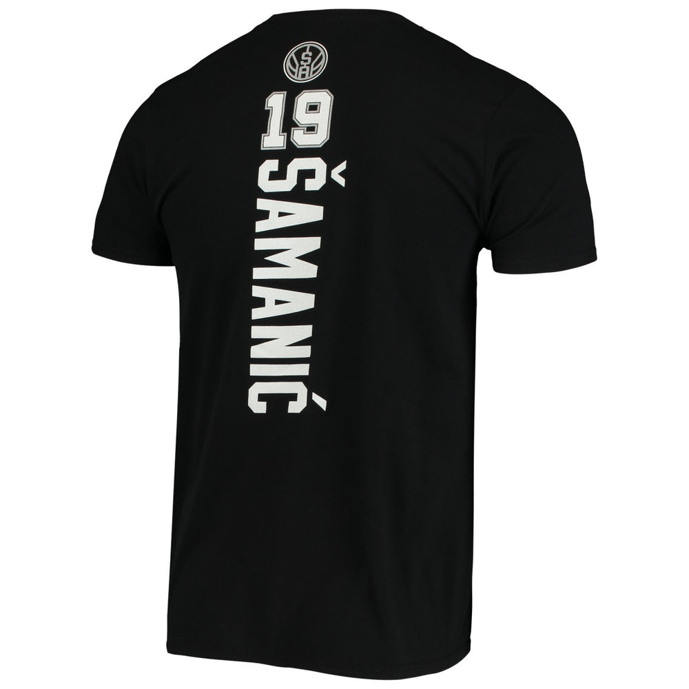 Luka Samanic San Antonio Spurs Playmaker Name & Number Logo T-Shirt Black - NBA