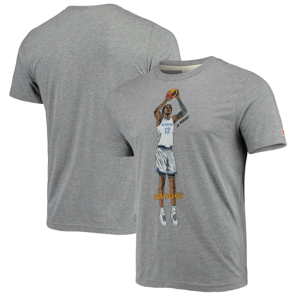 Ja Morant Memphis Grizzlies Player Graphic Tri-Blend T-Shirt Gray - NBA