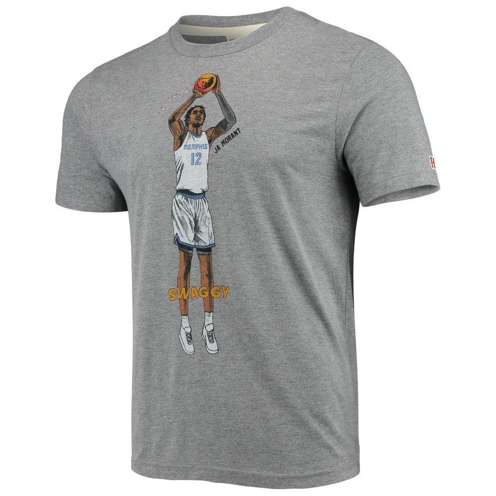 Ja Morant Memphis Grizzlies Player Graphic Tri-Blend T-Shirt Gray - NBA