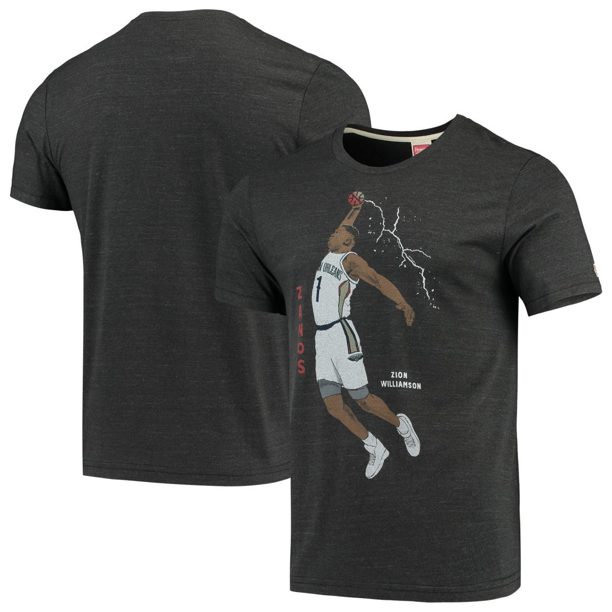 Zion Williamson New Orleans Pelicans Player Graphic Tri-Blend T-Shirt Charcoal - NBA