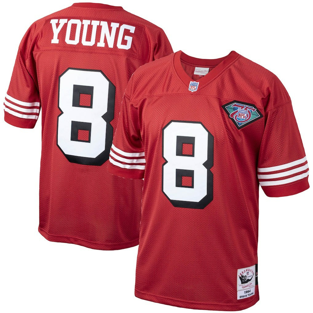 Steve Young San Francisco 49ers 1994 Authentic Throwback Retired Player Jersey Scarlet | Mitchell & Ness