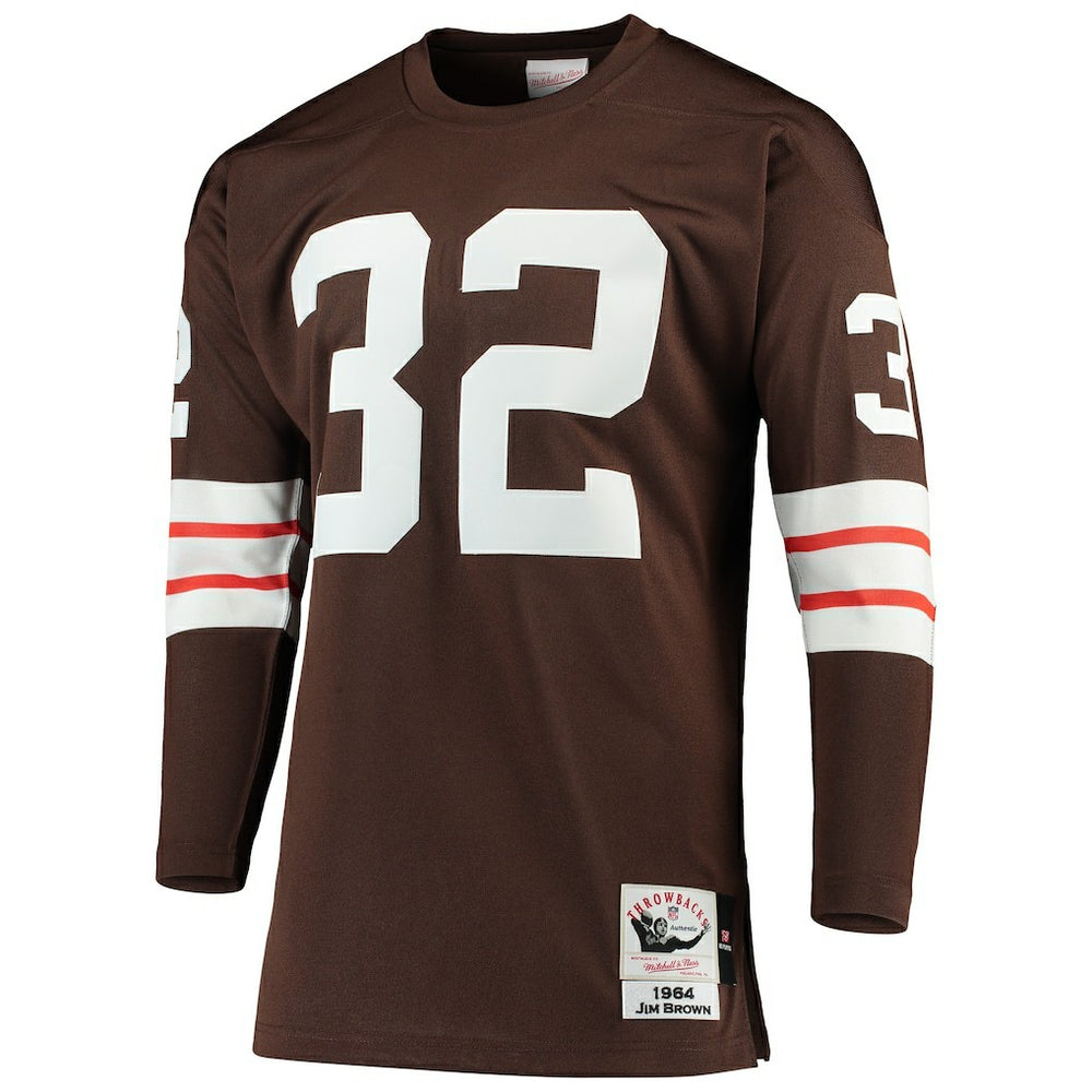 Jim Brown Cleveland Browns 1964 Authentic Throwback Retired Player Jersey Brown | Mitchell & Ness
