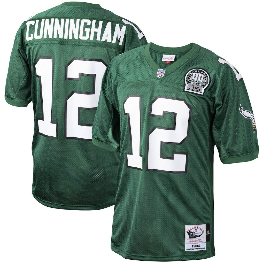 Randall Cunningham Philadelphia Eagles 1992 Authentic Throwback Retired Player Jersey Green | Mitchell & Ness