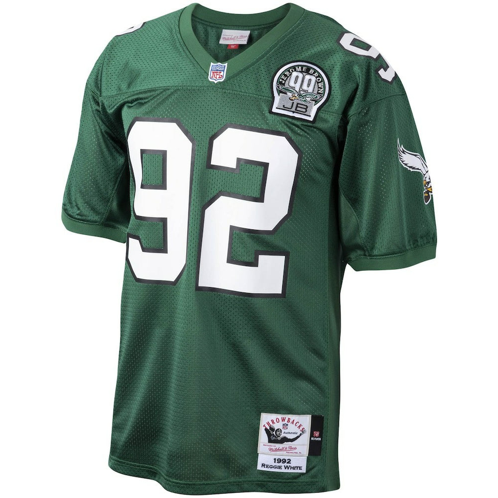 Reggie White Philadelphia Eagles Authentic Throwback Retired Player Jersey Green | Mitchell & Ness