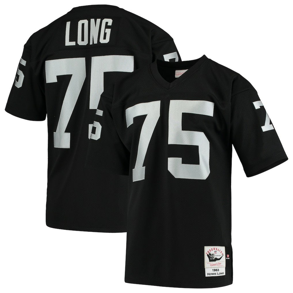 Howie Long Las Vegas Raiders 1983 Authentic Throwback Retired Player Jersey Black | Mitchell & Ness