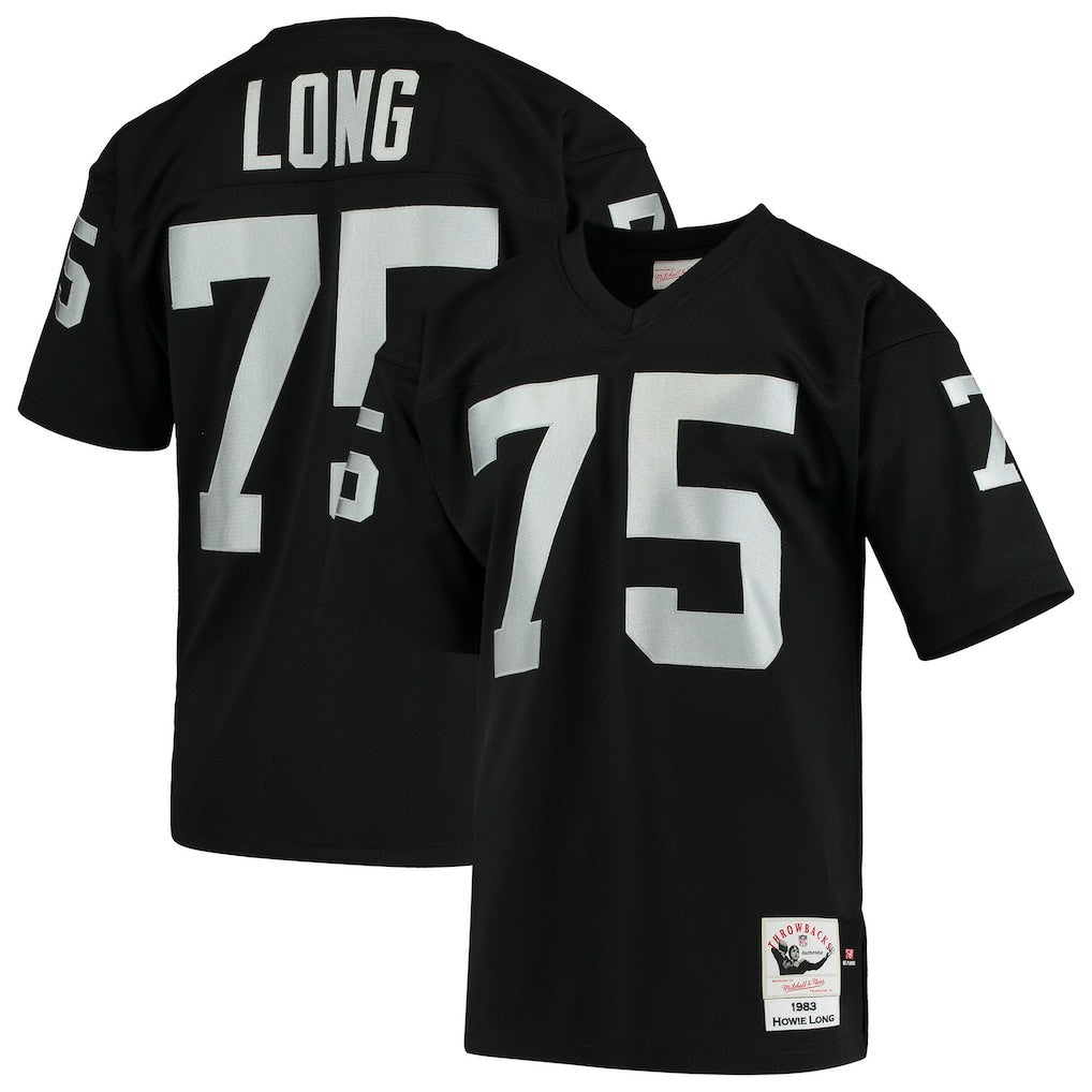 Howie Long Las Vegas Raiders 1983 Authentic Throwback Retired Player Jersey Black | Mitchell & Ness