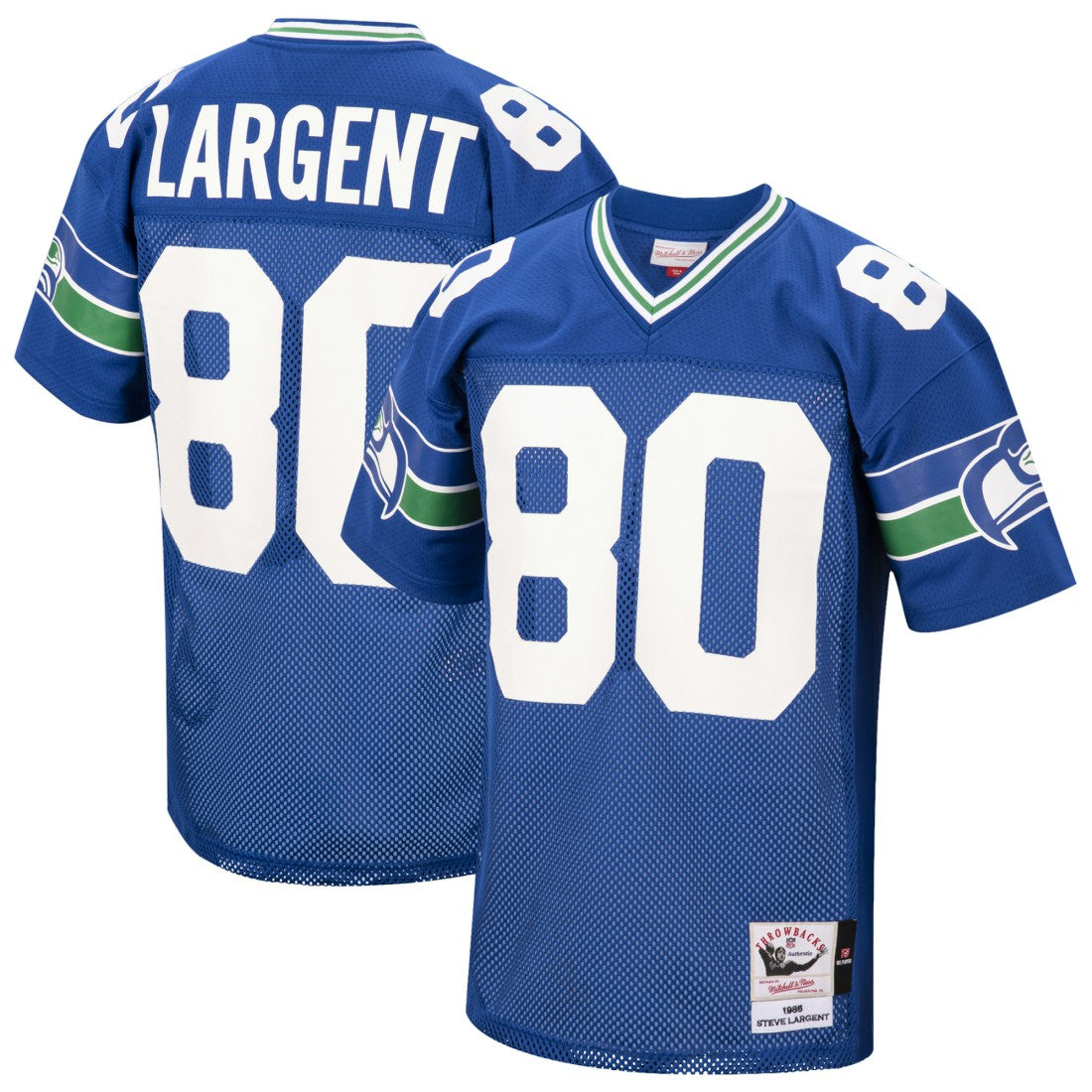 Steve Largent Seattle Seahawks 1985 Authentic Throwback Retired Player Jersey Royal | Mitchell & Ness