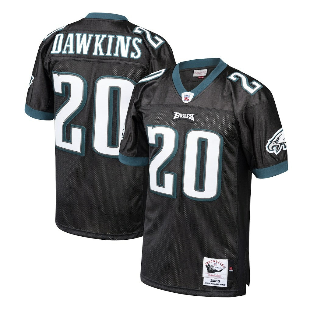 Brian Dawkins Philadelphia Eagles 2003 Authentic Throwback Retired Player Jersey Black | Mitchell & Ness