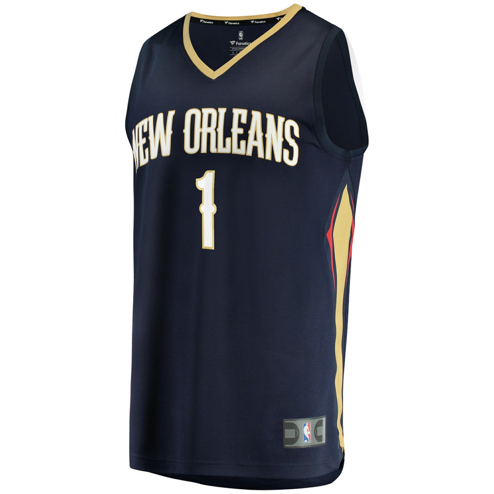 Zion Williamson New Orleans Pelicans Fast Break Replica Jersey Navy Icon Edition - NBA