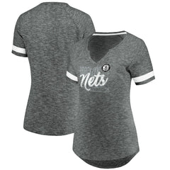 Brooklyn Nets Women's Showtime Winning With Pride Notch Neck T-Shirt Gray/White - NBA