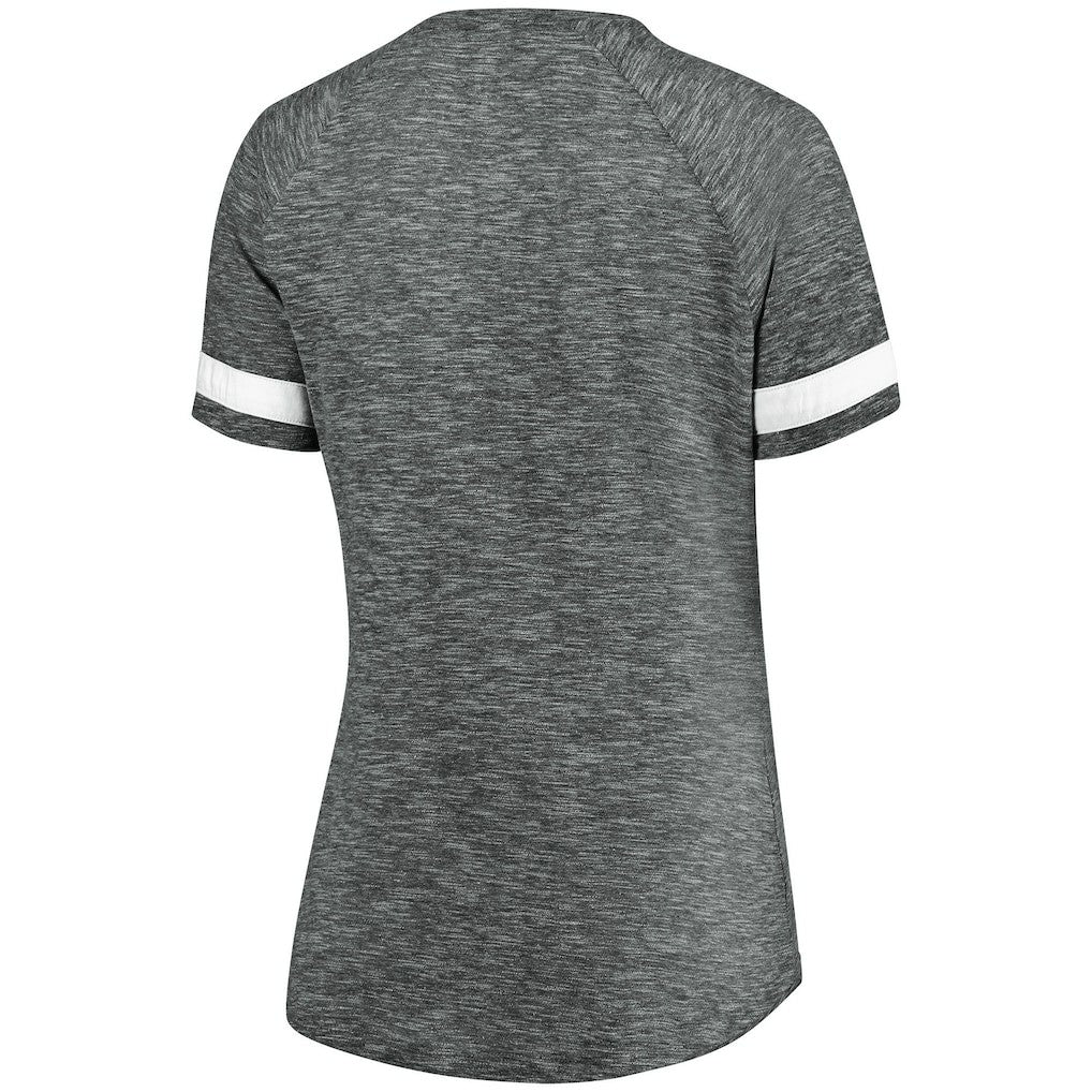Brooklyn Nets Women's Showtime Winning With Pride Notch Neck T-Shirt Gray/White - NBA