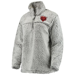 Chicago Bears Women's Sherpa Quarter-Zip Pullover Jacket Gray | NFL