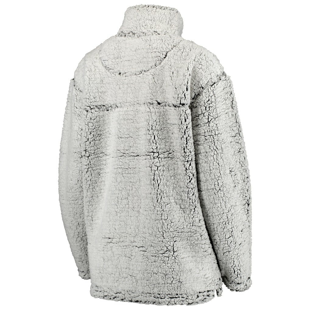 Chicago Bears Women's Sherpa Quarter-Zip Pullover Jacket Gray | NFL