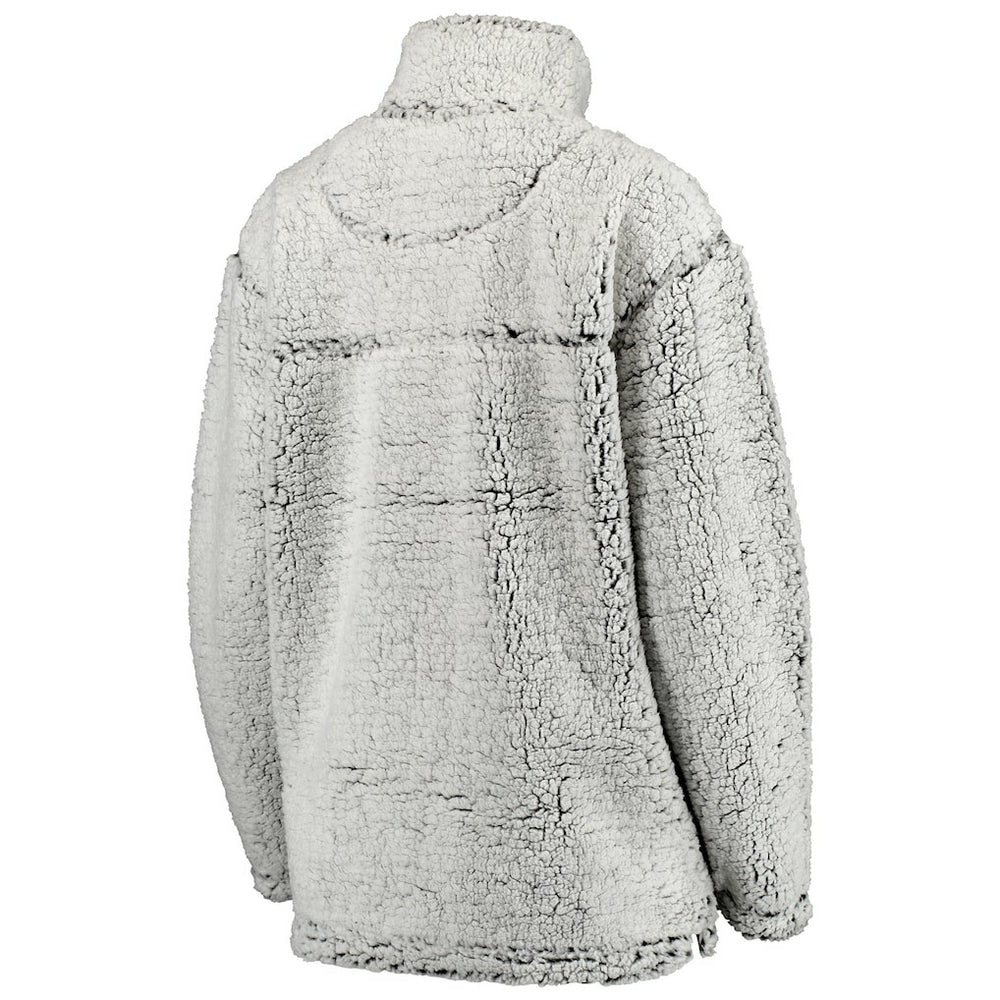 Chicago Bears Women's Sherpa Quarter-Zip Pullover Jacket Gray | NFL