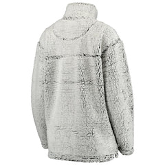Chicago Bears Women's Sherpa Quarter-Zip Pullover Jacket Gray | NFL
