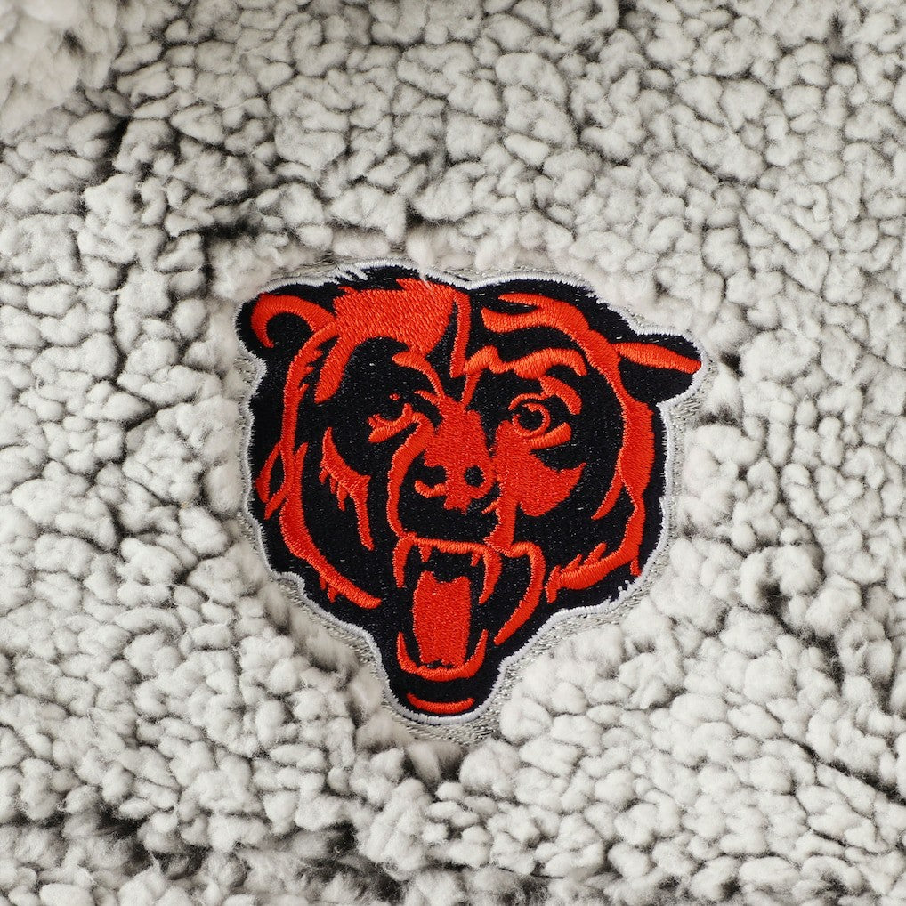Chicago Bears Women's Sherpa Quarter-Zip Pullover Jacket Gray | NFL