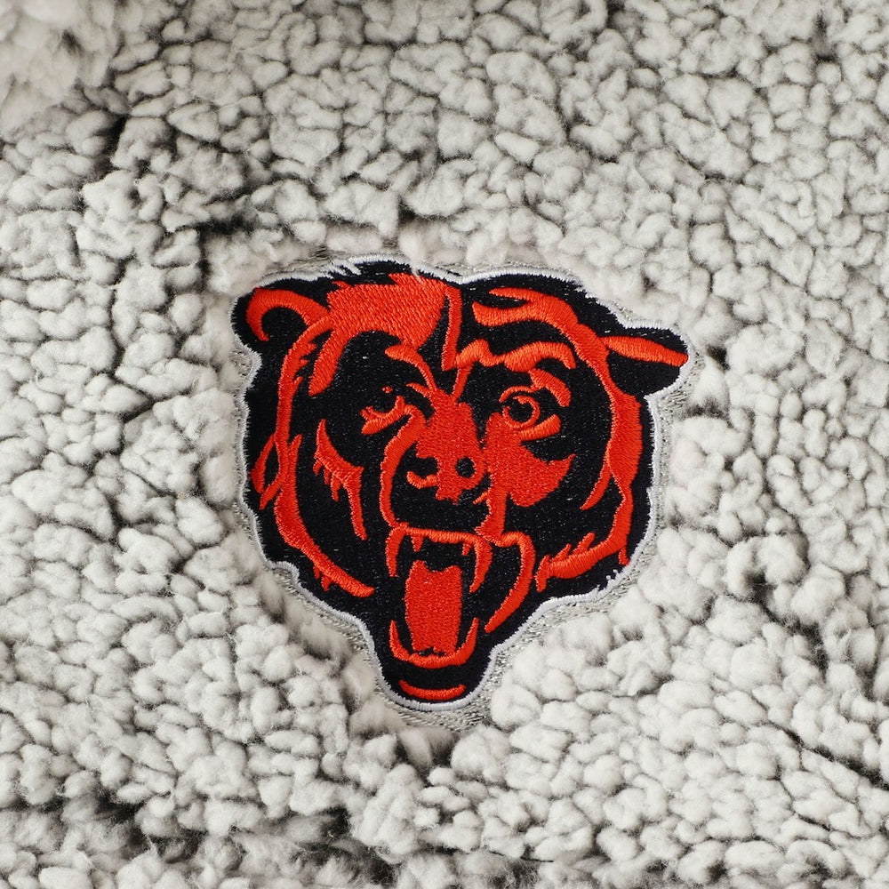 Chicago Bears Women's Sherpa Quarter-Zip Pullover Jacket Gray | NFL